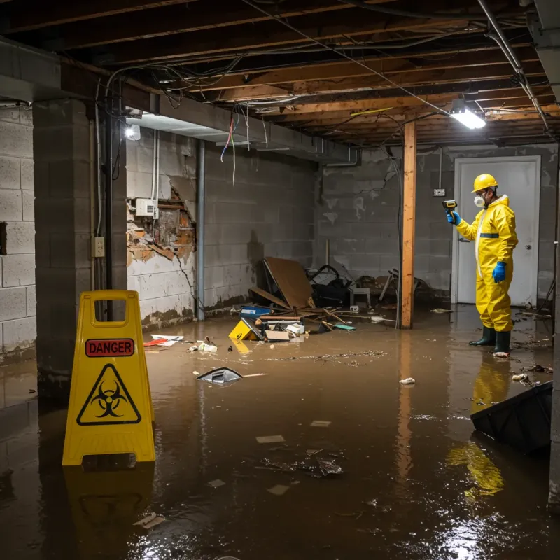 Flooded Basement Electrical Hazard in Taney County, MO Property