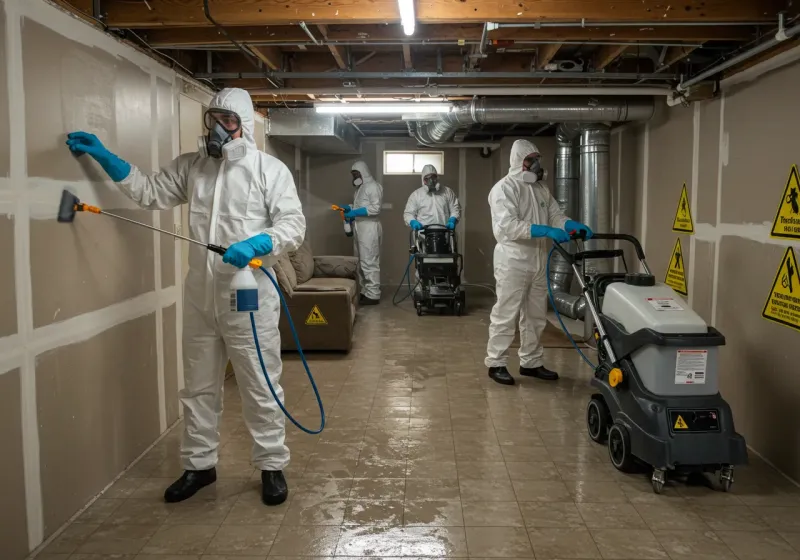 Basement Moisture Removal and Structural Drying process in Taney County, MO